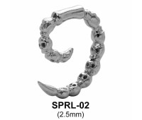 Skull n Bones Ear Spiral SPRL-02